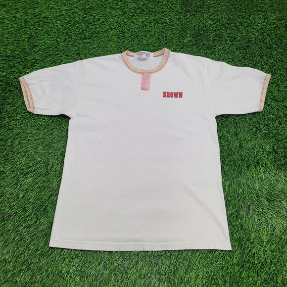 Vintage 90s Browns Ringer Shirt Womens Large 20x26 White USA - Picture 1 of 14